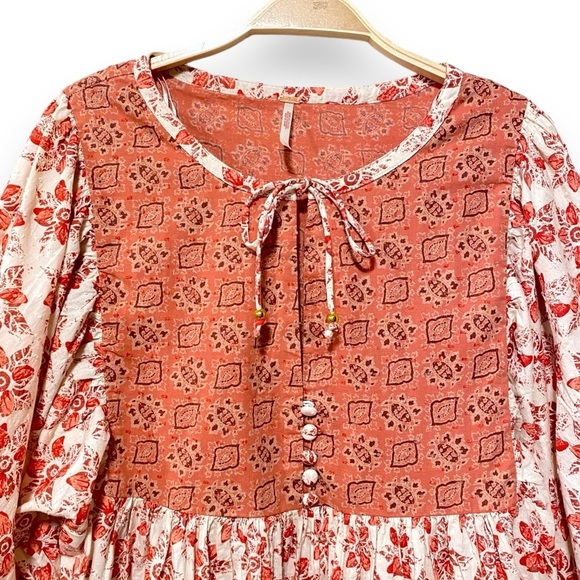 Free People Hazy Maisy Floral Cottage Core Bohemian Prairie Maxi Dress Small - Picture 11 of 14